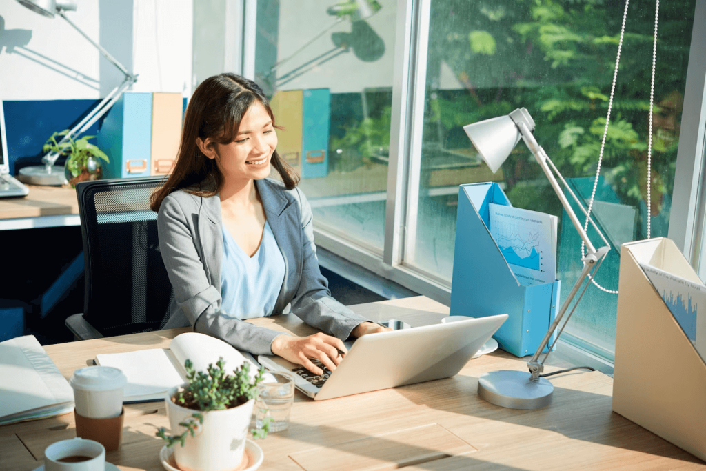 An office chair is designed to provide comfort while sitting