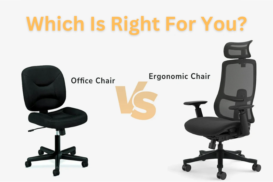 Figure out the differences between a kneeling chair and an office chair